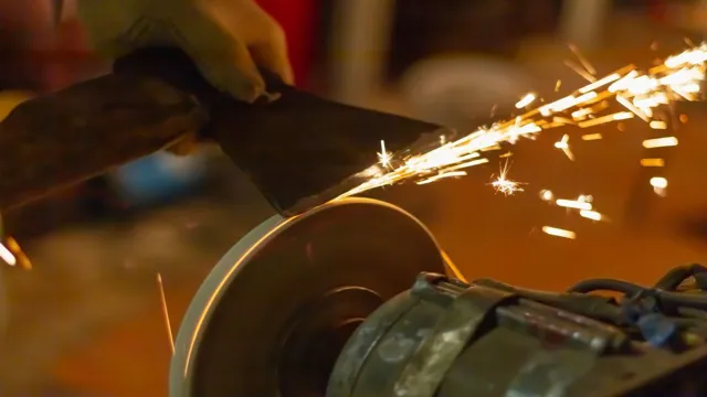 can you sharpen an axe with a bench grinder