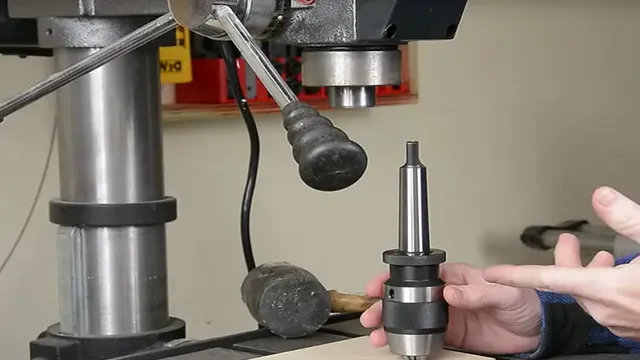 how remove chuck from shop fox drill press