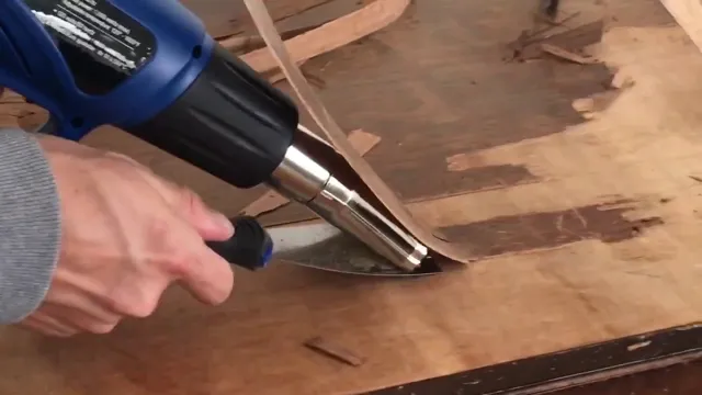 how to remove veneer with a heat gun