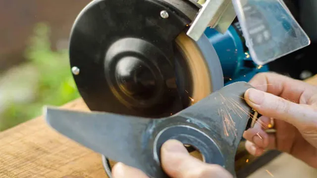 how to sharpen a lawnmower blade with an angle grinder